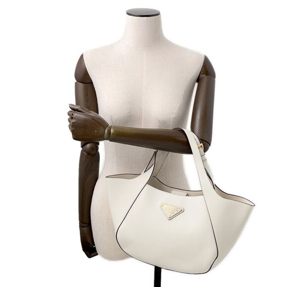 PRADA Tote Bag Leather White 1BG483 - Picture 4 of 14